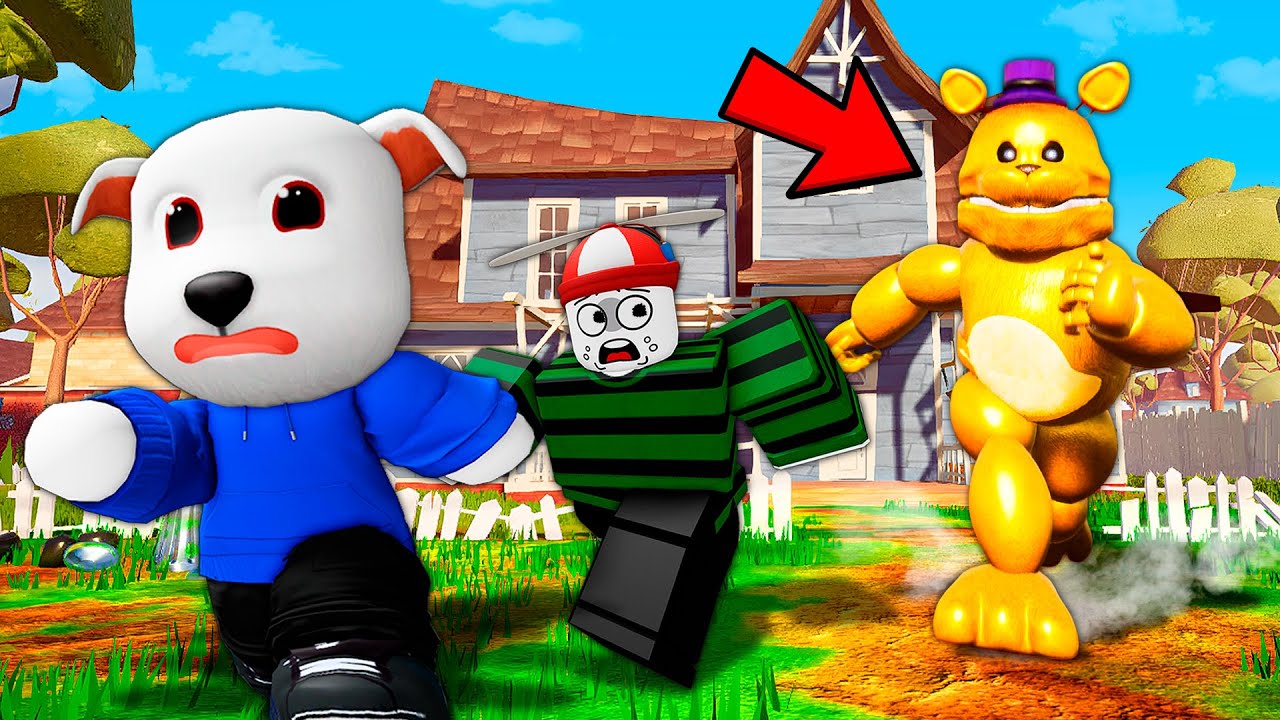 WE FACE OFF AGAINST FREDBEAR FROM HELLO NEIGHBOR IN MULTIPLAYER | Roblox