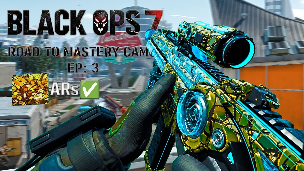 Камуфляж «Путь к мастерству» в Black Ops 7 — золотые штурмовые винтовки.