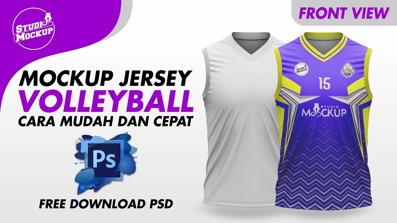 Mockup Jersey Tanpa Lengan | Tiff-Photoshop | Free Download | Front View
