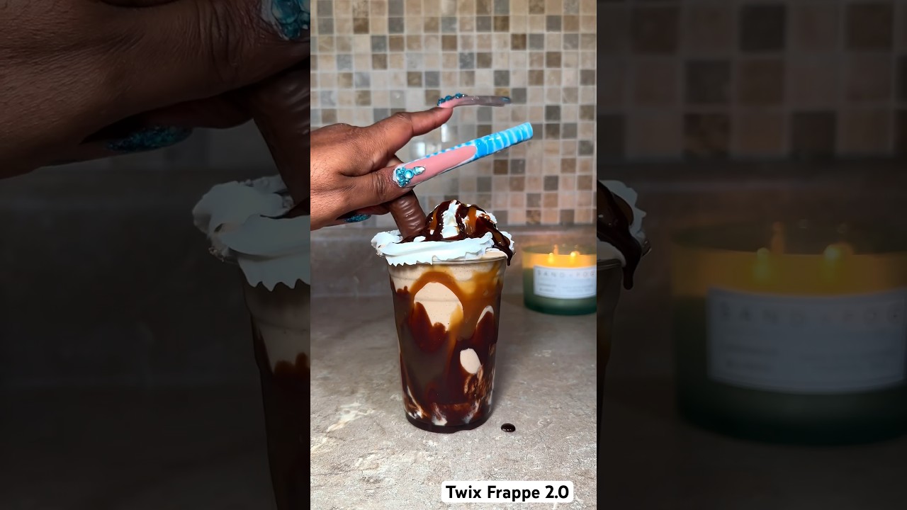 Twix frappe 2.0 #asmrvideo #icedcoffee #saltedcaramel #asmr #coffee #coffeedrink #asmrsounds