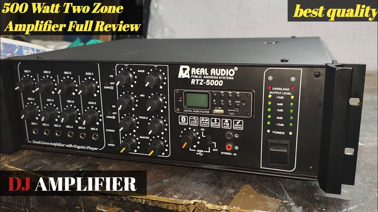 Real audio 500w Two Zone DJ Amplifier Full Review #dj #djviral #djamplifire #djbass #realaudio