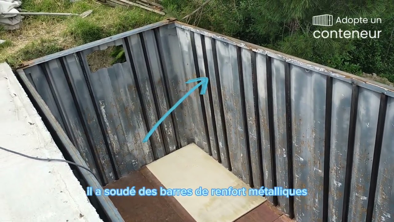 Transformer un #container maritime en #piscine : renforts et local technique
