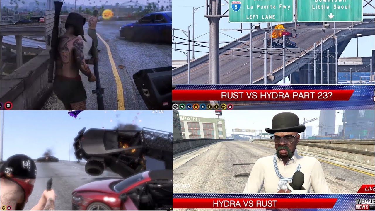 Hydra Claim 7th RUST Spray and RPG them all on Bridge (All POVs) | GTA RP NoPixel 3.0