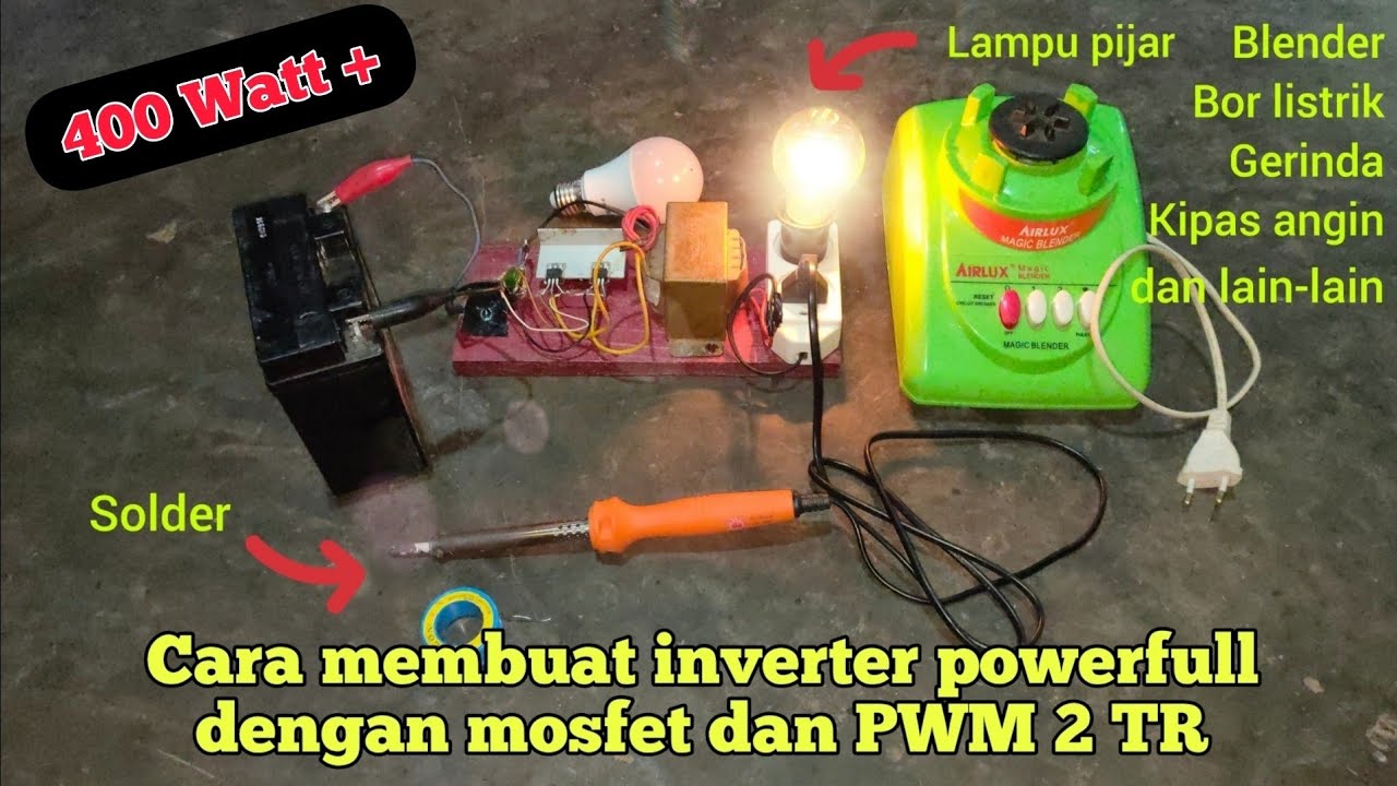 STRONG INVERTER dengan mosfet irfz44n plus PWM2TR Osilator