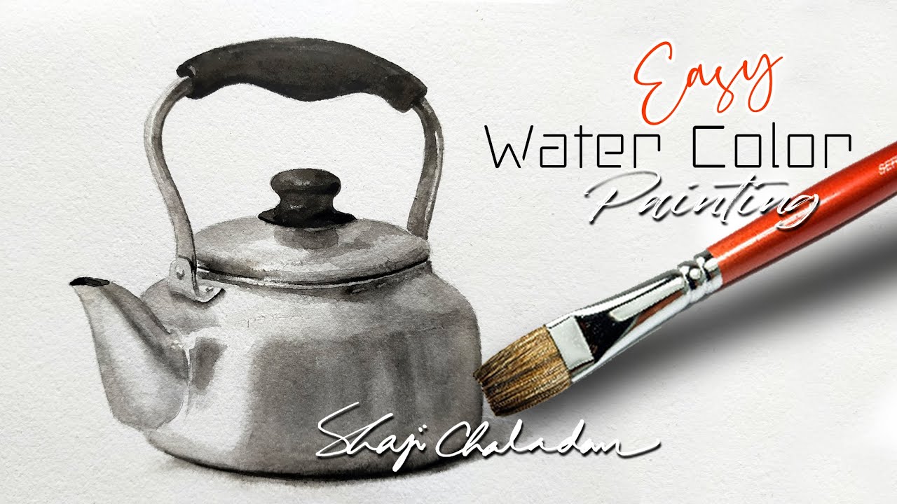 Steel Kettle - Watercolor | Monochrome | Still life | Paint Mixing Video