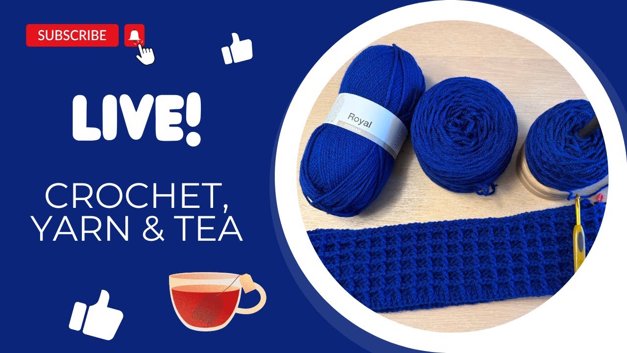 Hangout & crochet - Progressing on the WaffleChic Shrug