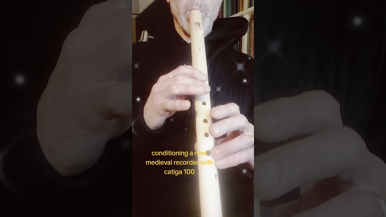New medieval recorder, playing cantiga 100