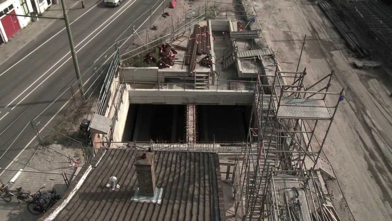 Aanleg Delftse spoortunnel onder Molen de Roos