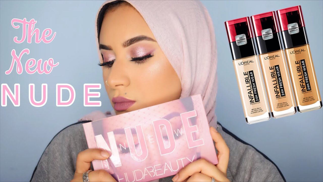لوك نود بينك من باليت هدى بيوتي و ريفيو فاونديشن لوريال fresh wear الجديد 😍