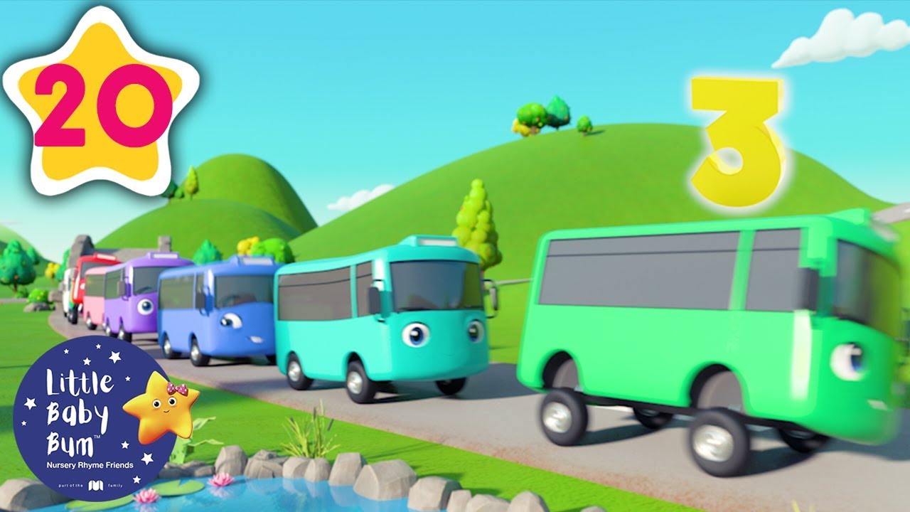 10 Little Buses | +30 Minutes of Nursery Rhymes | Moonbug TV | #vehiclessongs