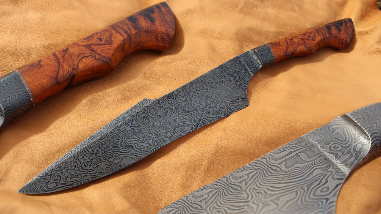 Knifemaking ~ Damascus integral harpoon clip bowie knife for hunting - Collab with Joe the Builder