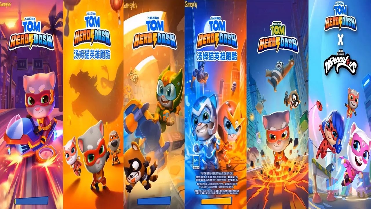 Talking Tom Hero Dash 2025 SUPER TOM VS Ladybug Angela Miraculous Ladybug SUPER BECCA SUPER BEN HANK