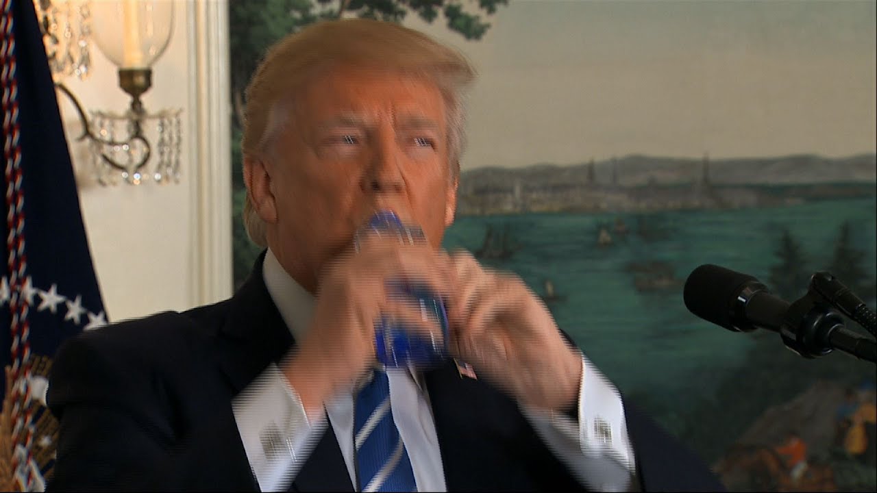 Trump Has His Own Awkward Water Bottle Moment