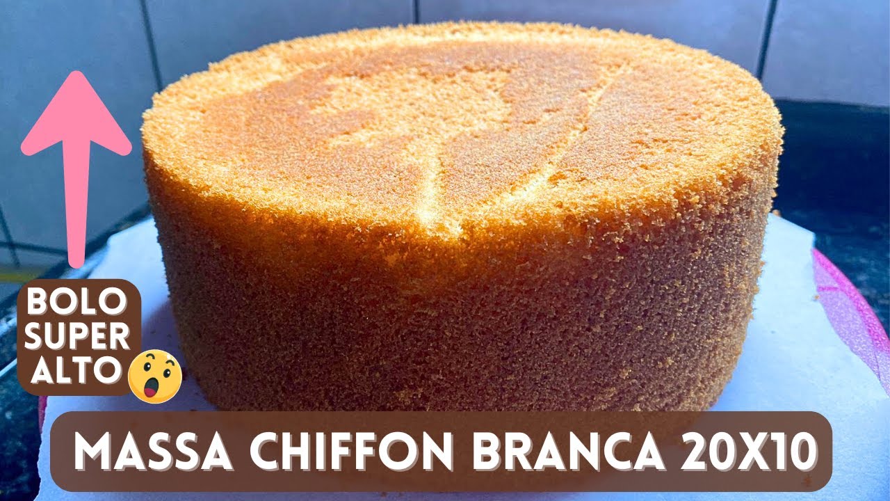 💥Nunca Mais Erre! Bolo Chiffon Branco 20x10: Passo a Passo Completo para Iniciantes BOLO ALTO!!!