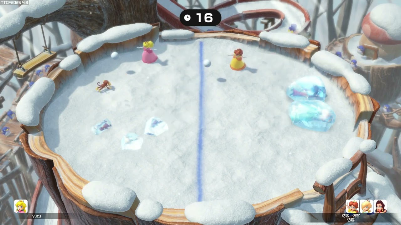 Super Mario Party Jamboree - Team Peach/girls in Snow Brawl