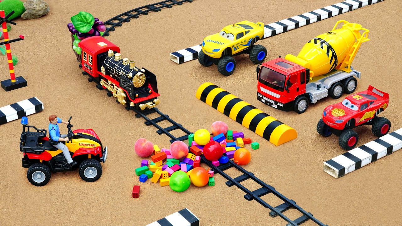 Train Crash - DIY Mini Tractor Science Project Making Tracks 2 Barriers