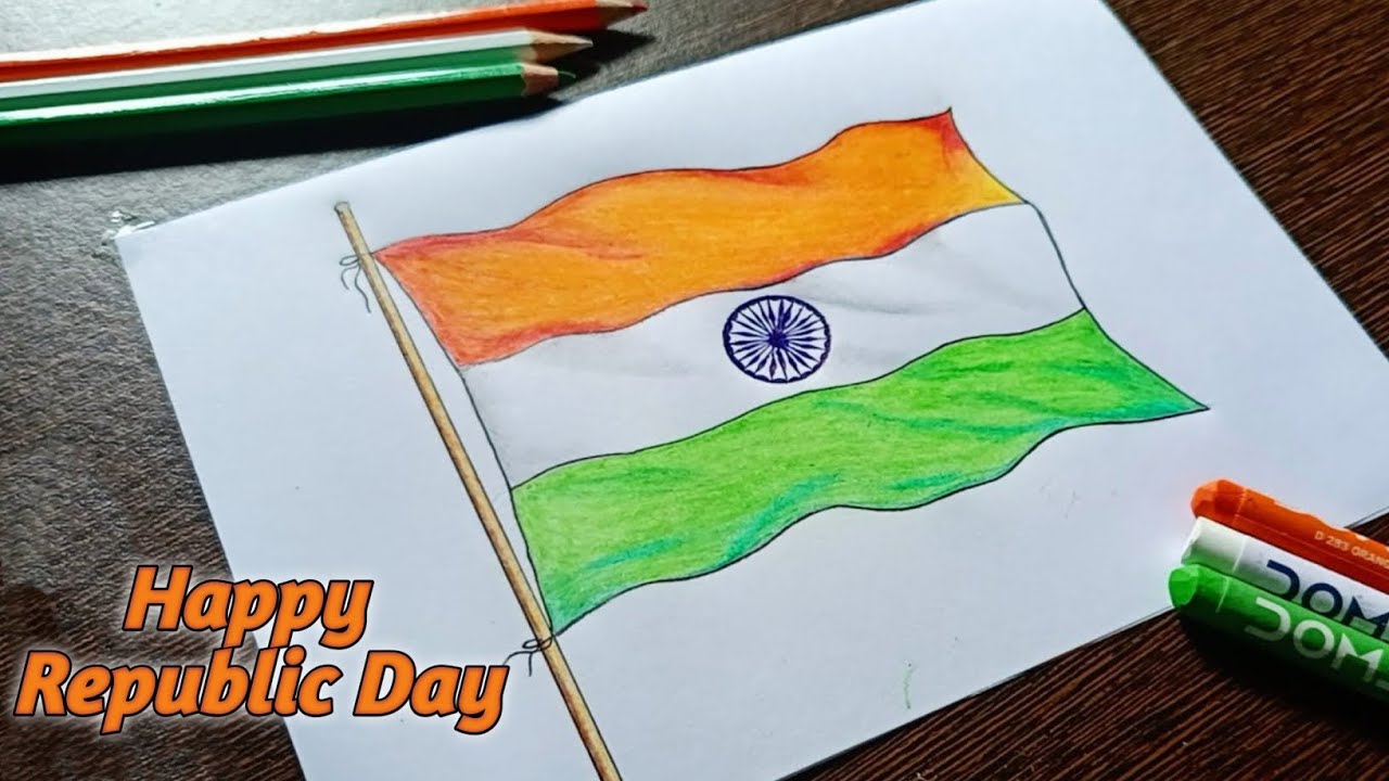 How to Draw National Flag 🇮🇳 Of India | Step by Step Republic Day Easy Colour Painting 🎨