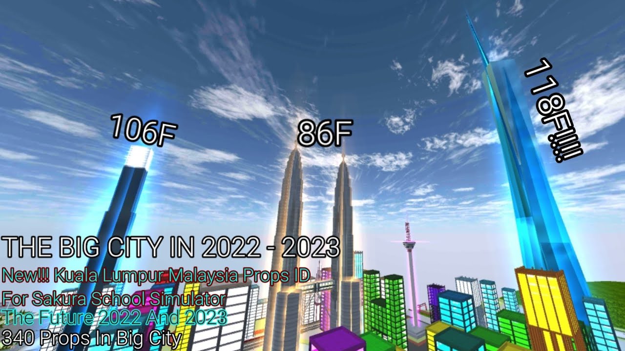 Review Props ID Kuala Lumpur Malaysia Big City Neon (Sakura School Simulator)