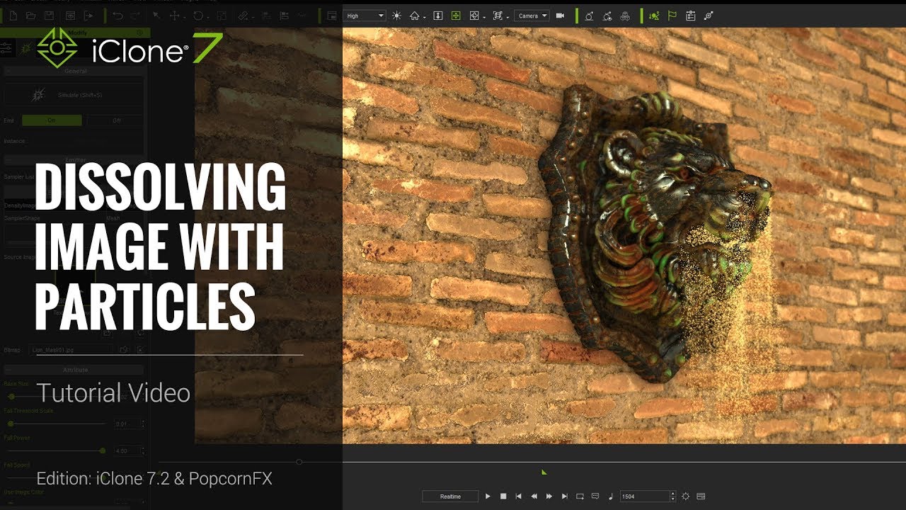 iClone 7.2 Tutorial - PopcornFX: Dissolving Image with Particles