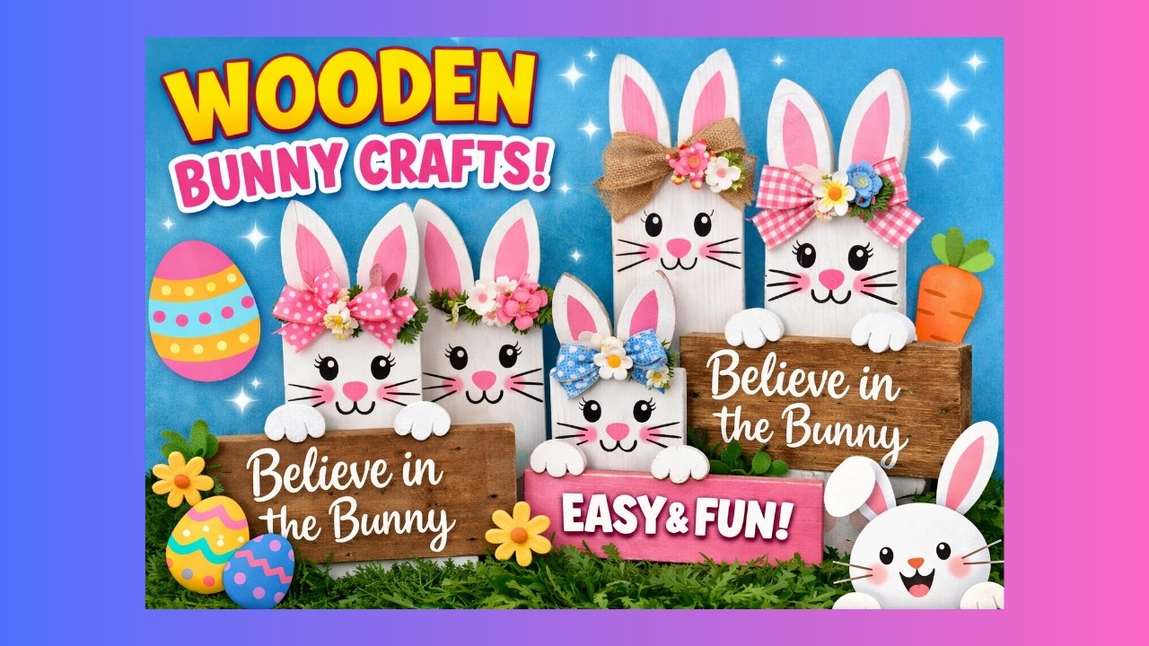DIY Wooden Bunnies from 2x4 Scrap | Spring Decor Idea
