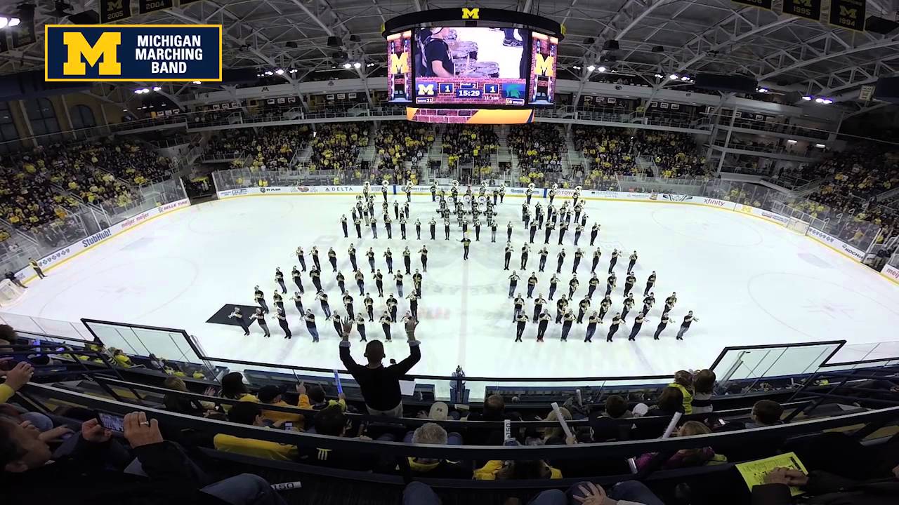 Michigan Hockey Intermission Performance - January 9, 2016 - The Michigan Marching Band