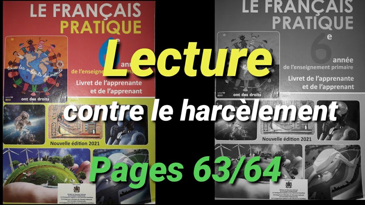 contre le harcèlement lecture page 63/64 UD2 français pratique