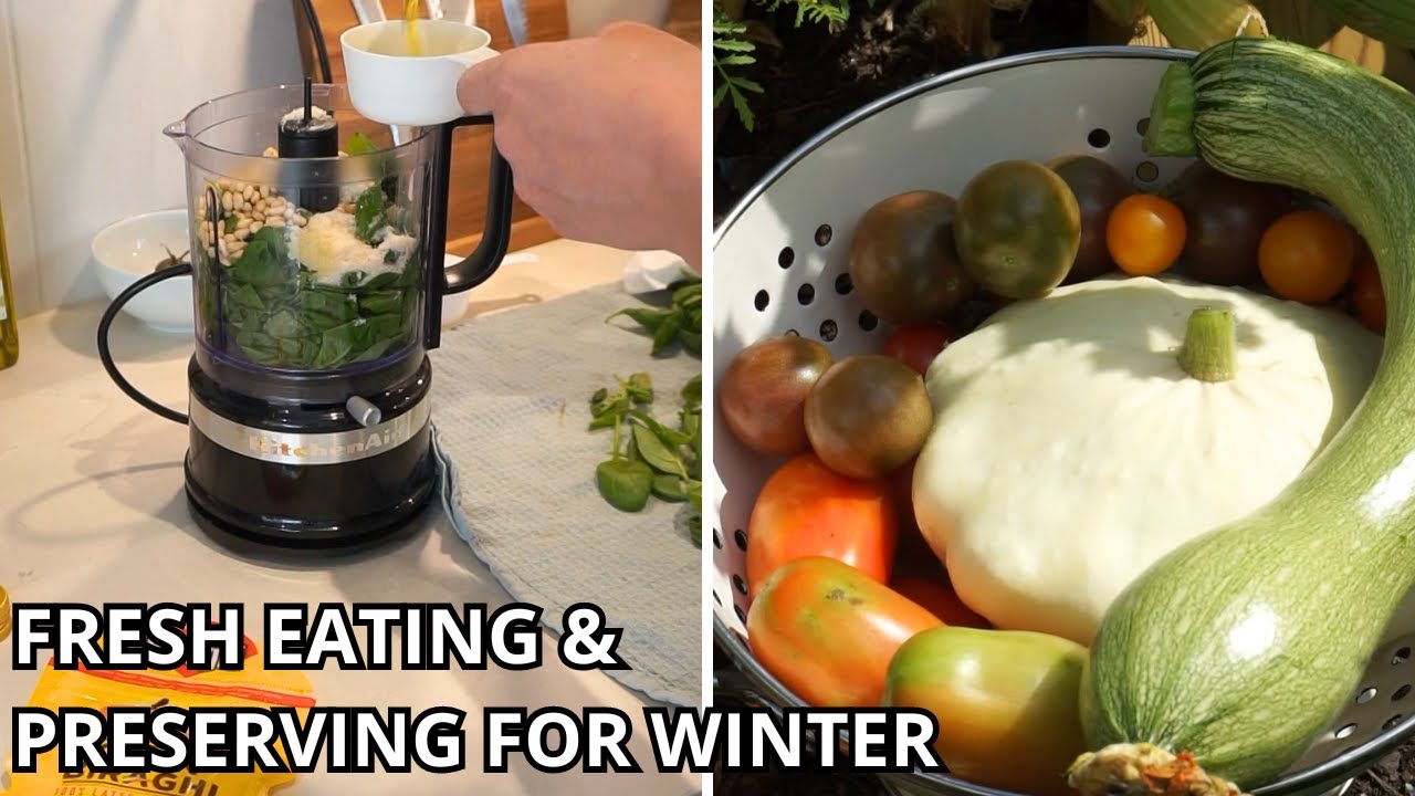 Cooking and Preserving my Garden Produce | Pesto, Zucchini fritters and More..