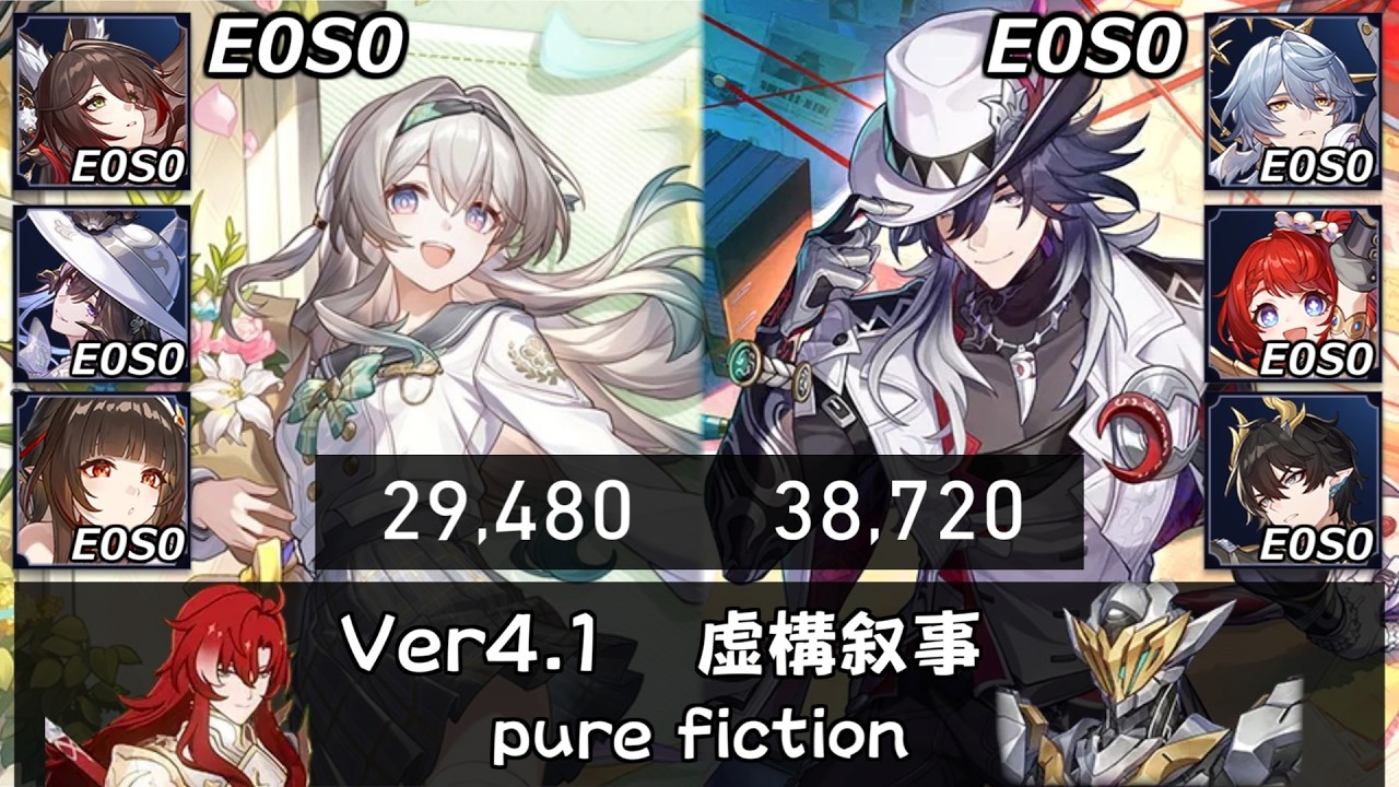 【崩スタ】無凸無餅 ホタル＆不死途｜虚構叙事4を攻略&ちょい解説 [Ver4.1] ｜帰忘の流離人、ダリア、霊砂、サンデー、トリビー【崩壊スターレイル／スタレ／Honkai Star Rail】