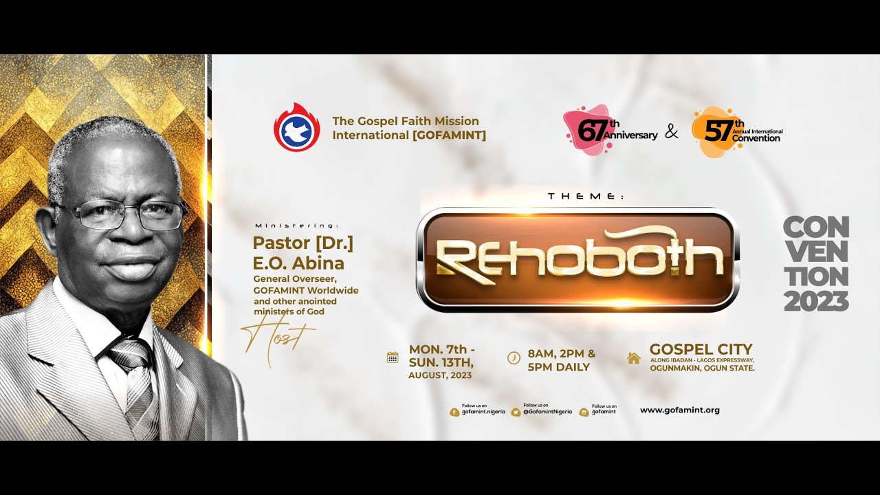 REHOBOTH CONVENTION 2023 - WELCOME TO DAY 6 || EVENING  SESSION