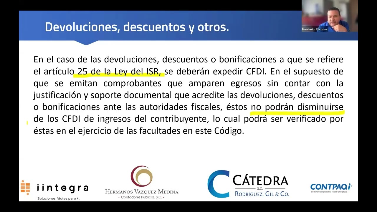 PRINCIPALES ASPECTOS A CONSIDERAR EN LA EMISIÓN DEL CFDI 4 0