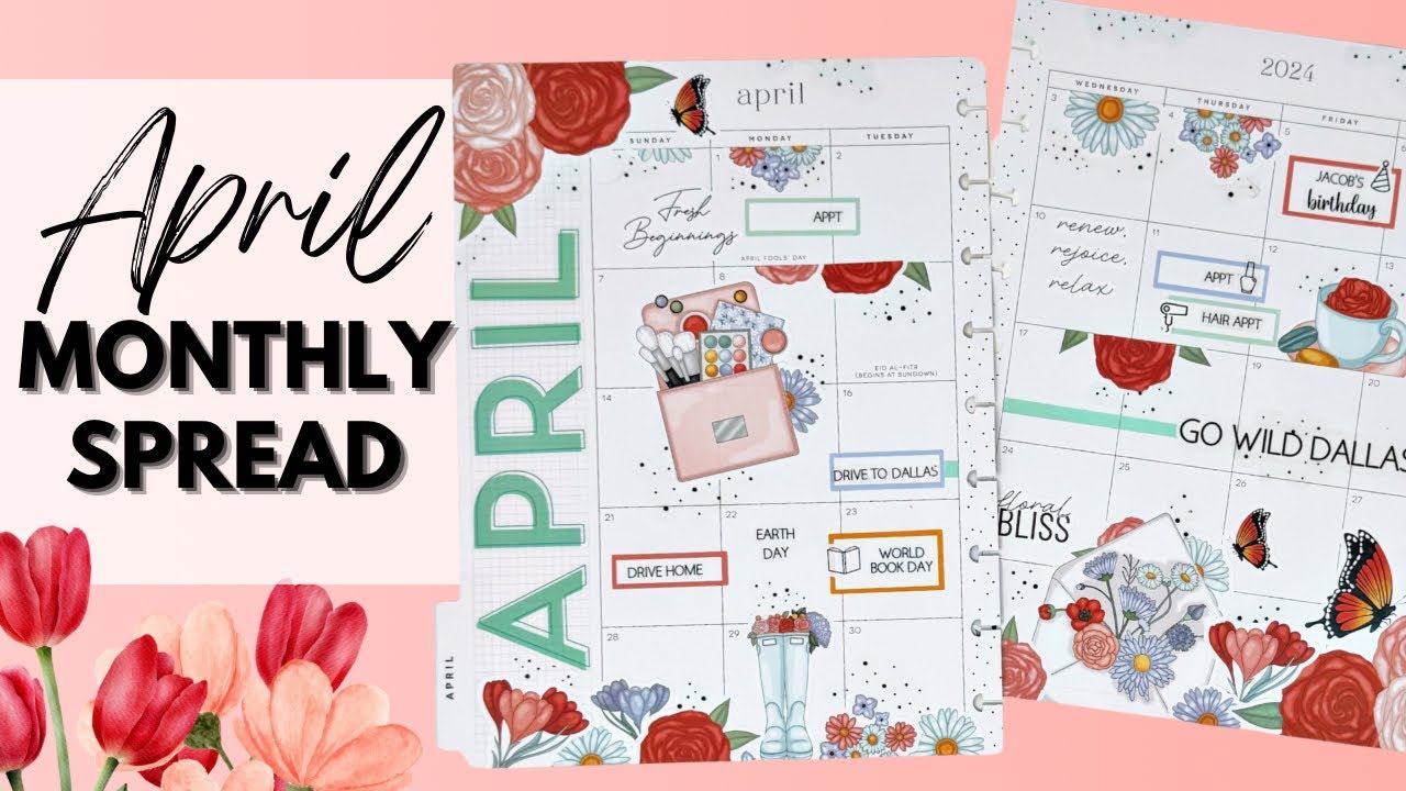 PLAN WITH ME | APRIL MONTHLY SPREAD | THE HAPPY PLANNER