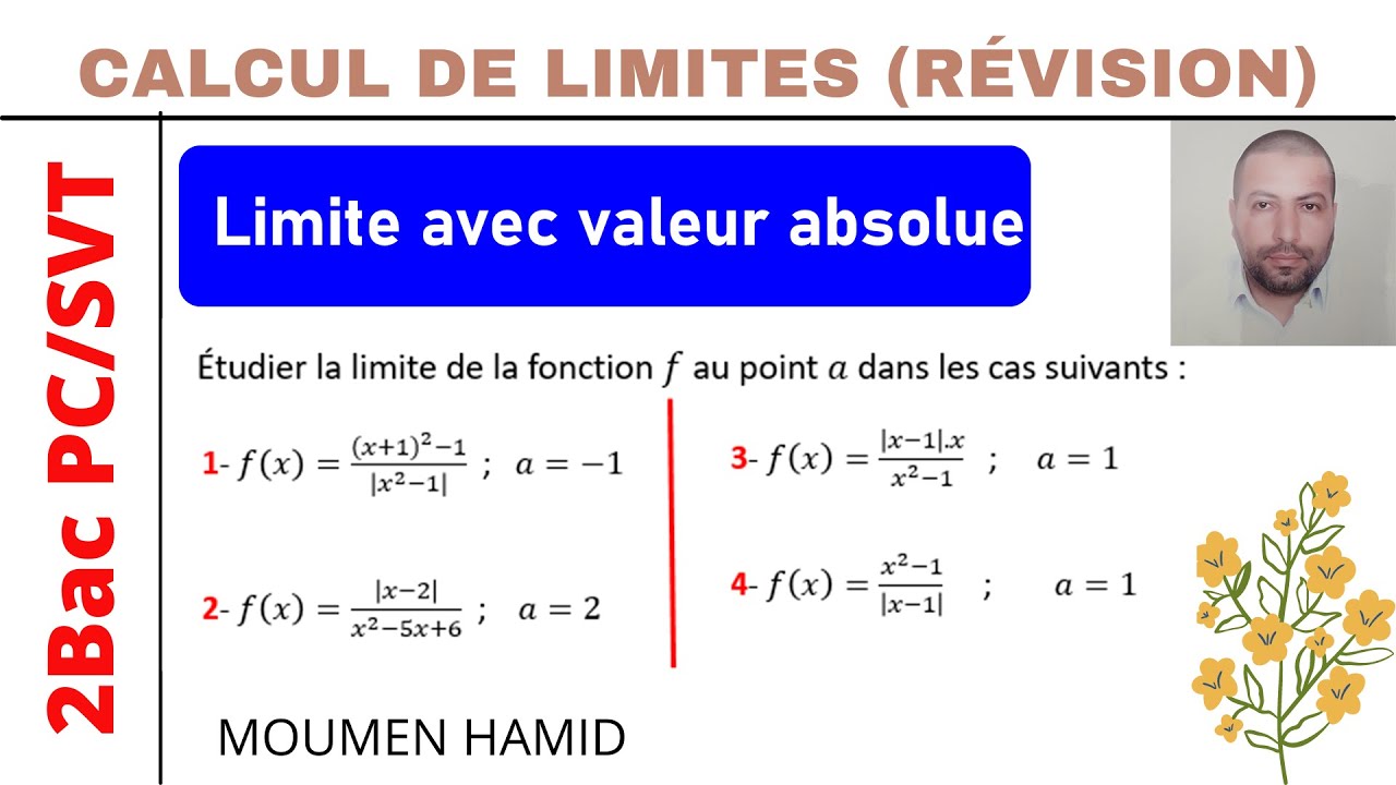 Limite avec valeur absolue||Exercice corrigé||Révision pour  2bac