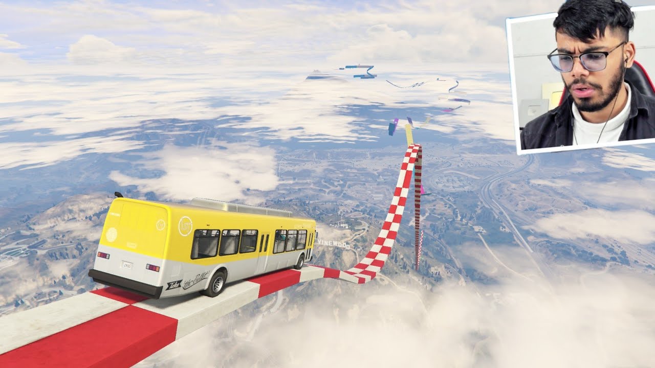 IMPOSSIBLE To Complete 9999.8888% Hard Parachute Car Parkour Race in GTA 5!