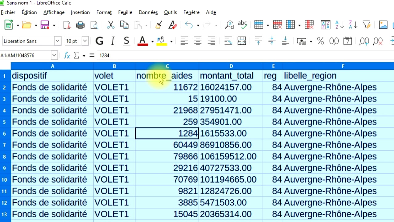 Focus sur les fichiers CSV avec calc de LibreOffice 7 et jeu de donn&eacute;es avec data gouv fr