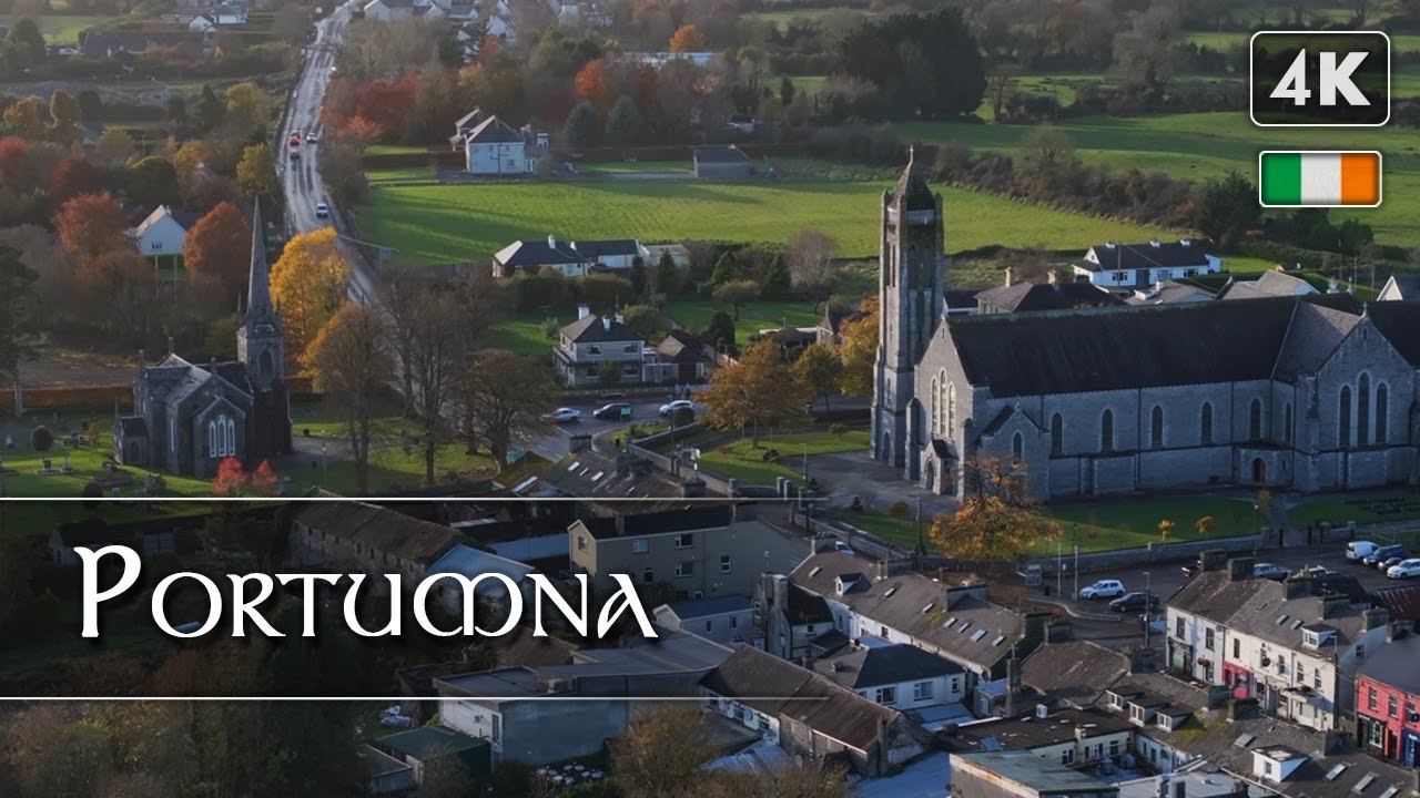 PORTUMNA, County Galway, Ireland - 4K Drone Footage