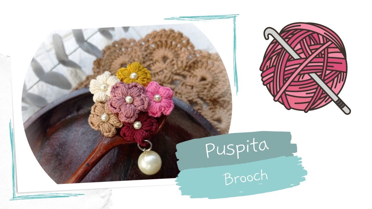 Bros Rajut Puspita/flower crochet brooch