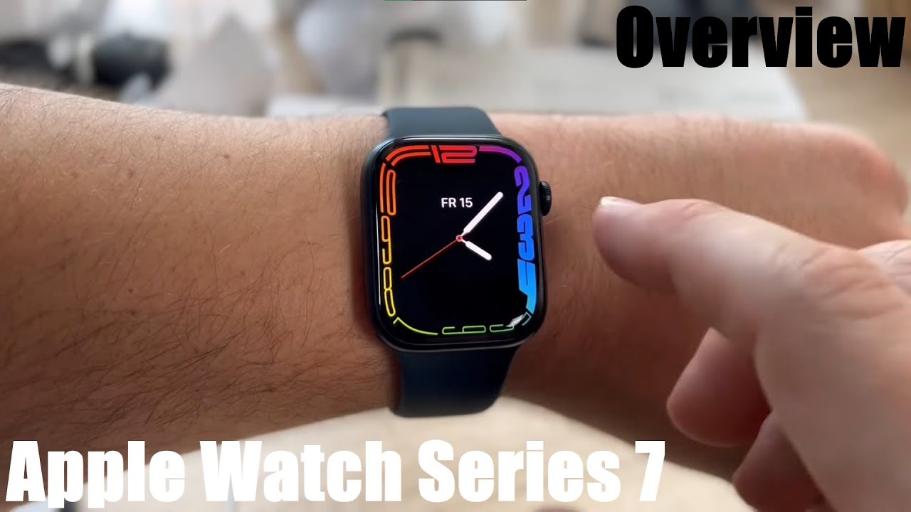 Apple Watch Series 7 GPS, 45 mm Aluminiumgehäuse Mitternacht, Sportarmband Mitternacht Overview
