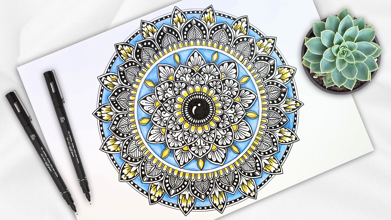 How to Draw Mandala For Beginners | Mandala art | Colorful Mandala | Easy draw