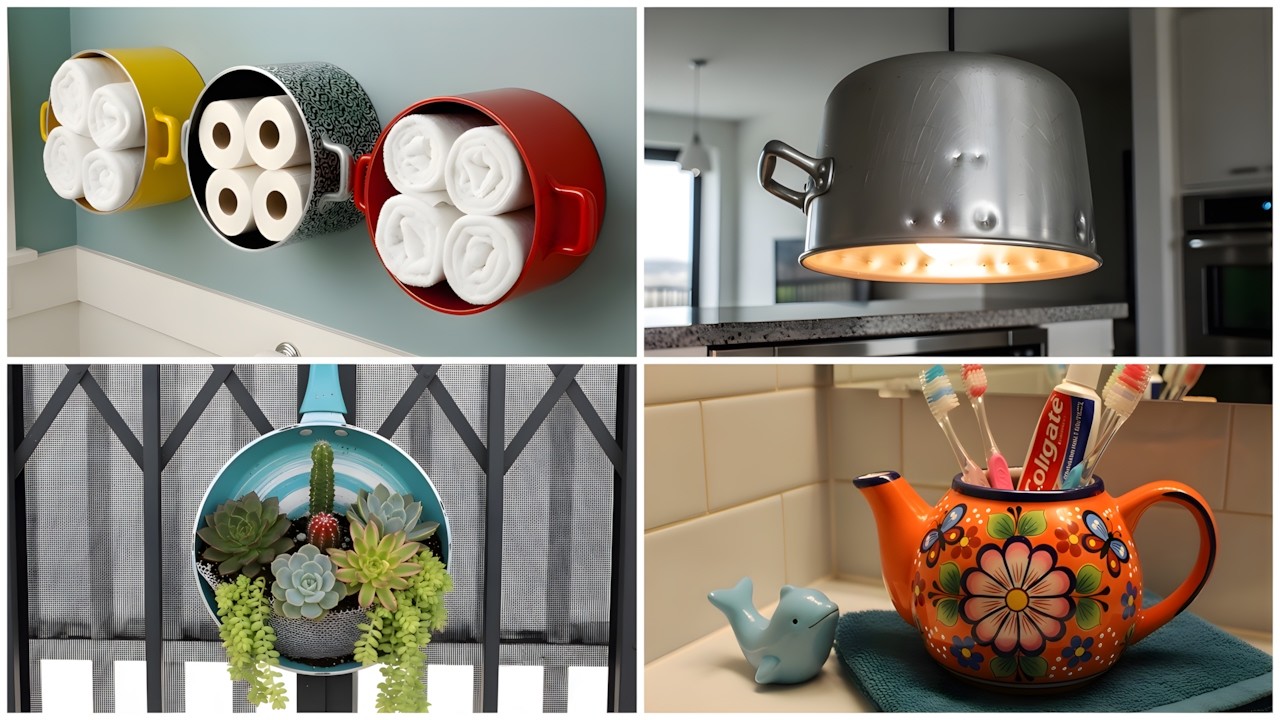 IDEIAS PARA REAPROVEITAR PANELAS, FRIGIDEIRAS, TAMPAS E BULES NA SUA DECORAÇÃO