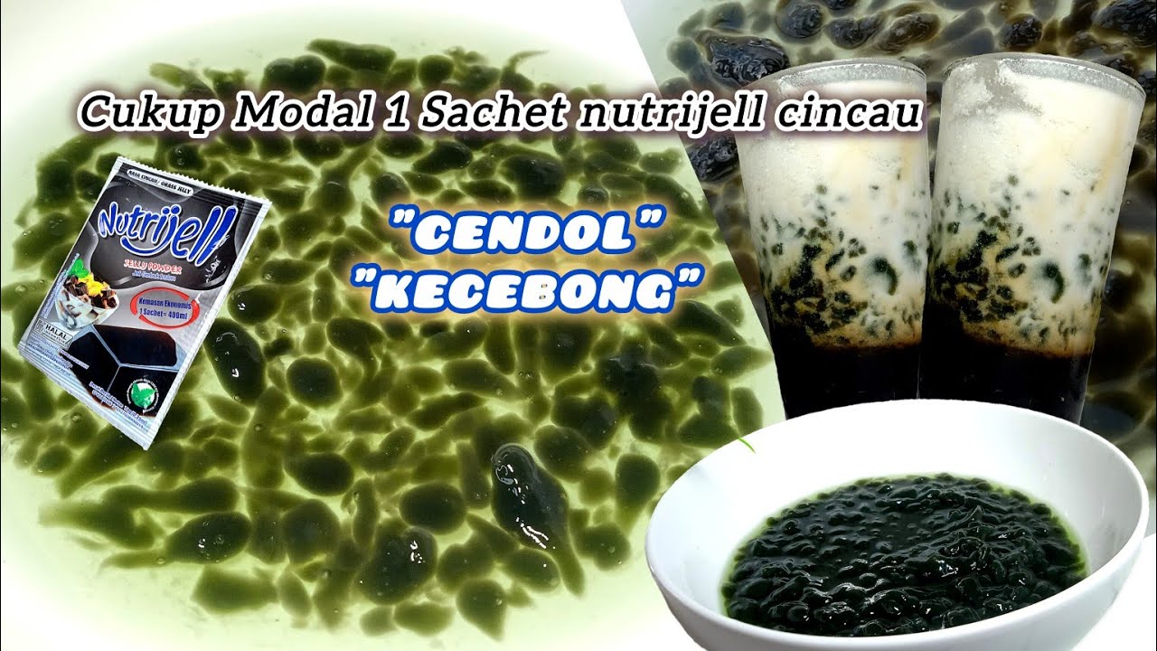 Modal 1 Sachet nutrijell cincau bisa jadi cendol yang enak, cocok banget untuk buka puasa.!!