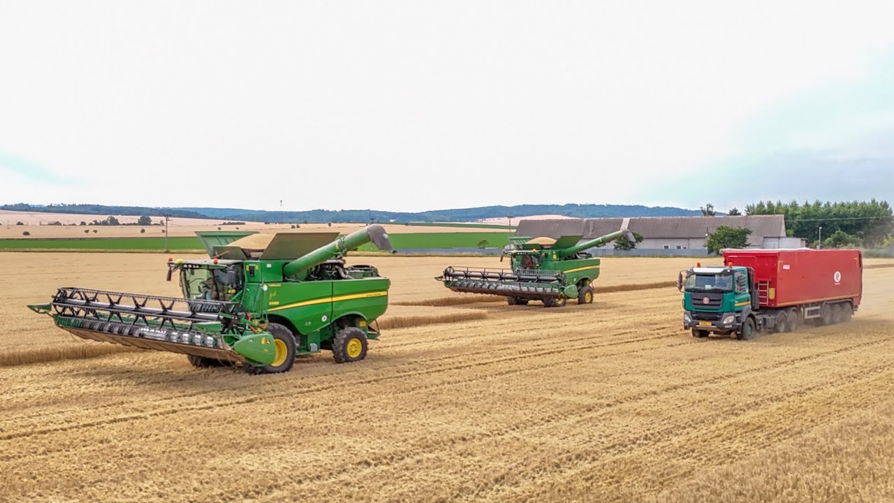 Tatra Phoenix 6x6 Euro 6 |První Sklizeň ječmene 2025 | 3xJohn Deere S680 |Žně 2025