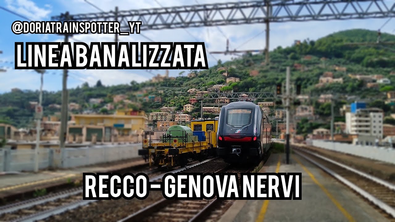 Treni durante i lavori del tunnel di Megli (linea banalizzata tra Recco e Nervi)