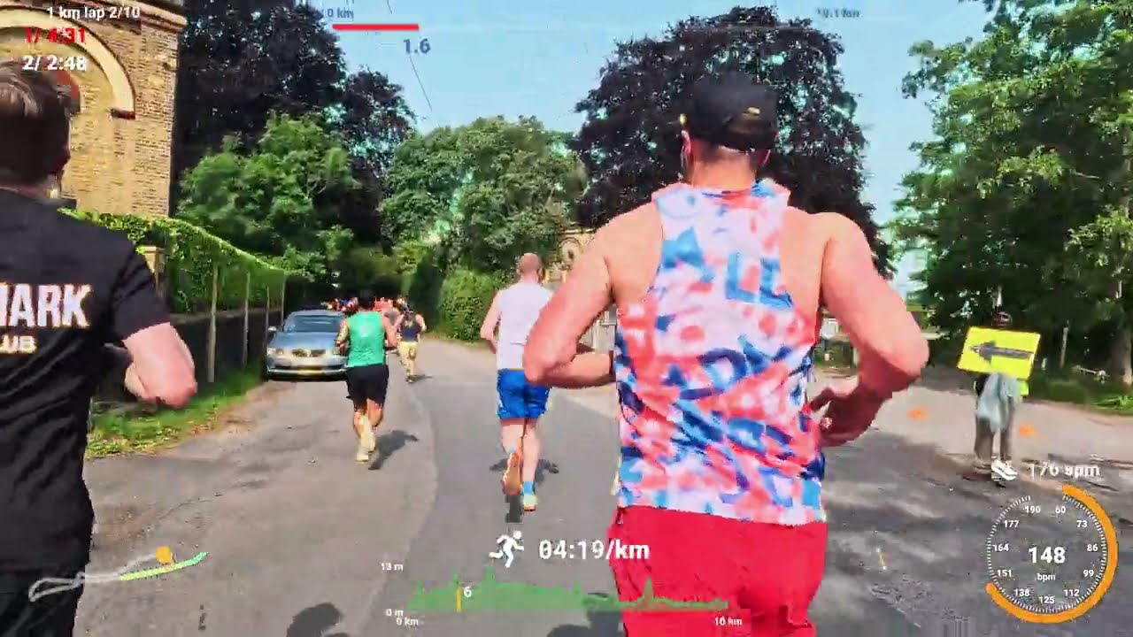 Running at the Runthrough Weybridge 10k race by Runthrough. Virtual run