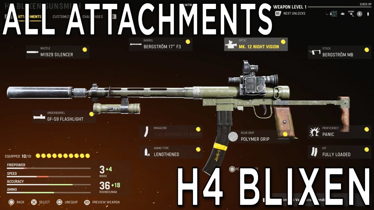 🛑All Attachments on H4 Blixen on Call of Duty Vanguard PS5 Gameplay