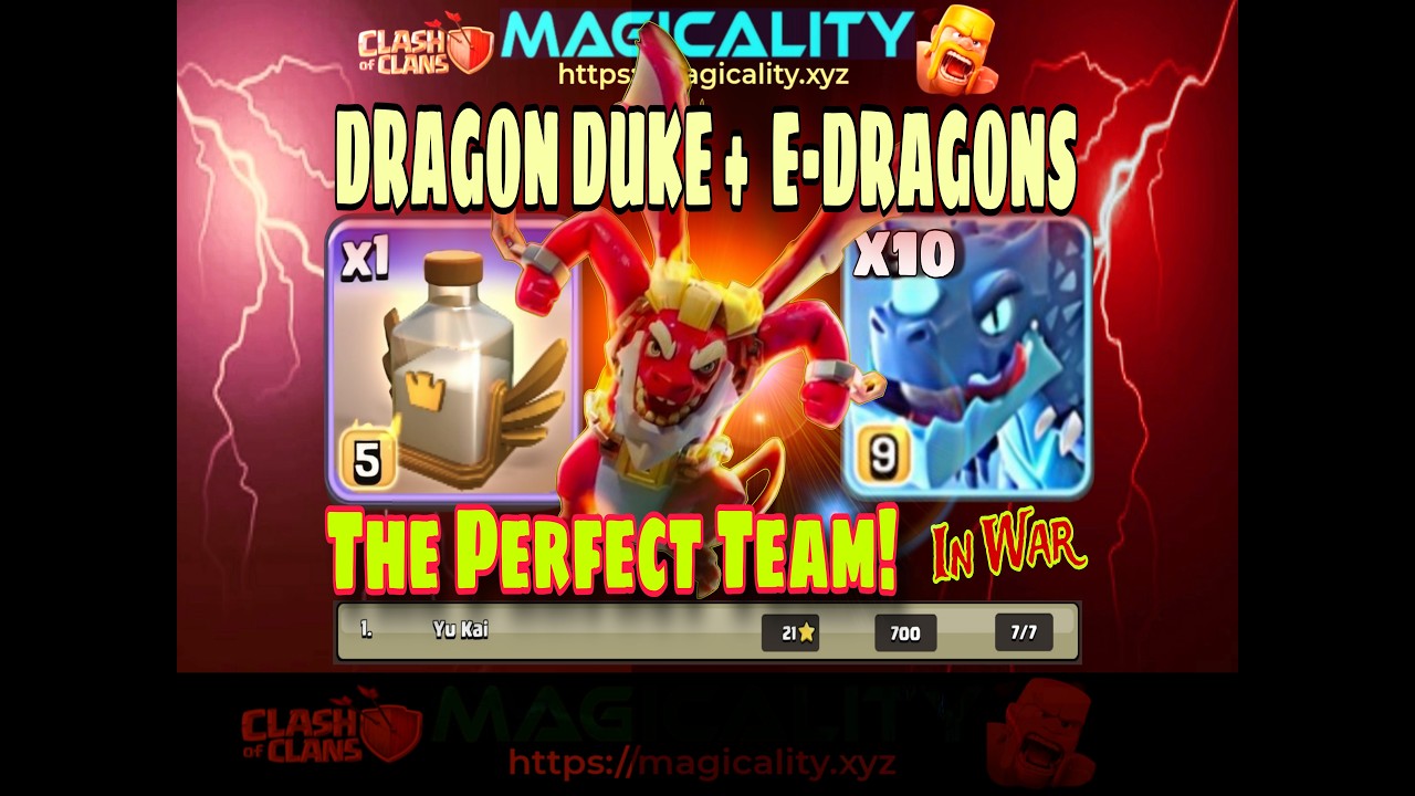 TH18 EDragons Revive Spell + Dragon Duke CWL (#15) #mousy #coc #clashofclans #supercell #mvp #fyp