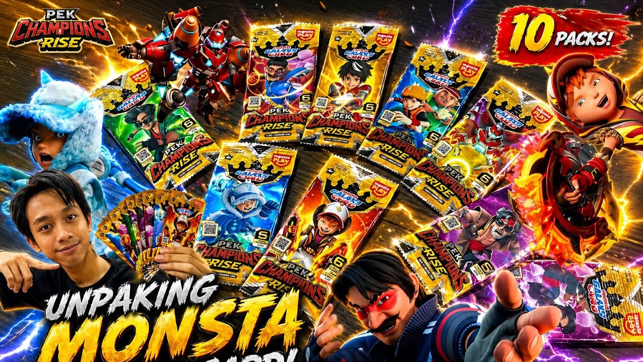 Unpacking Monsta Galaxy card Pek Champion Rise 