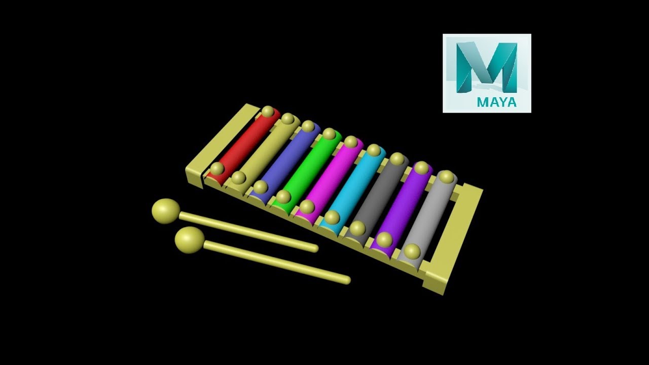 13-  3D WOODEN TOY PIANO #MAYA MODELING