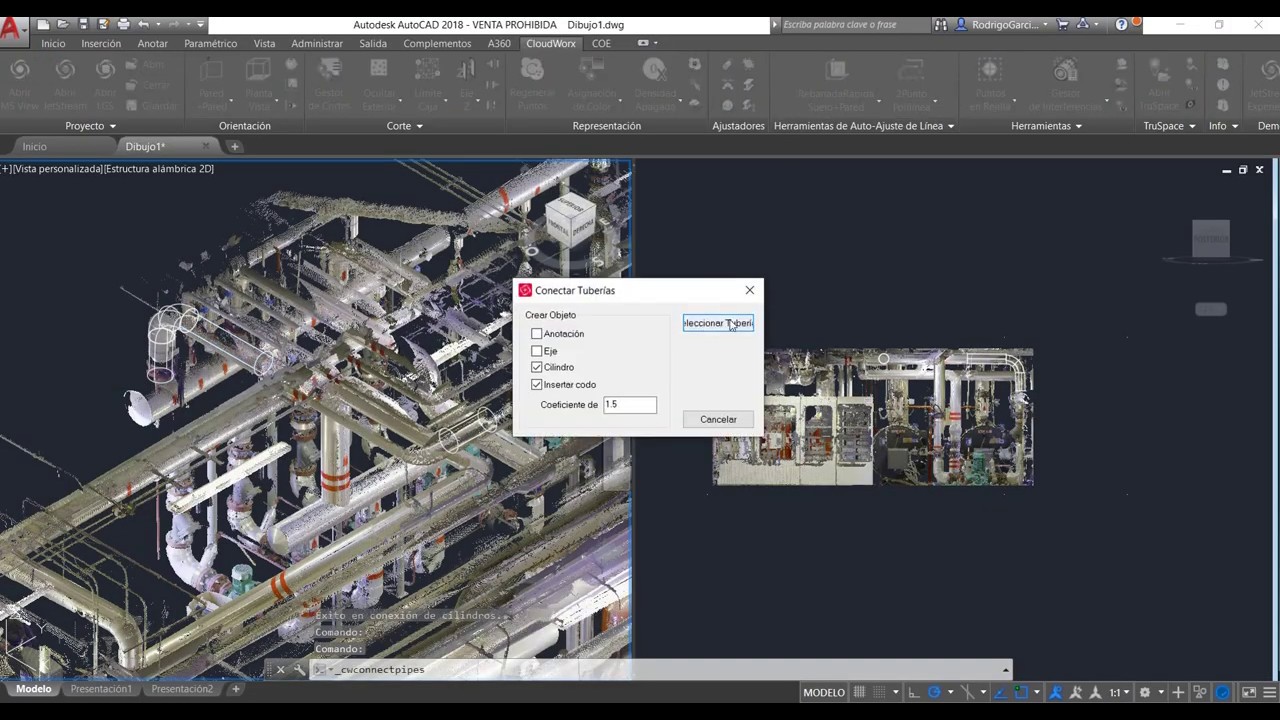 CloudWorx Autocad - pipes