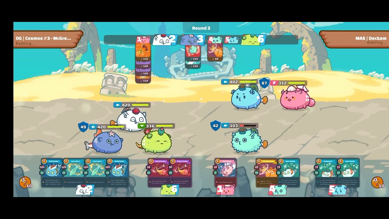 Axie Infinity AAP Classic Top Global Leader Board Gameplay vs AAB aqua heal