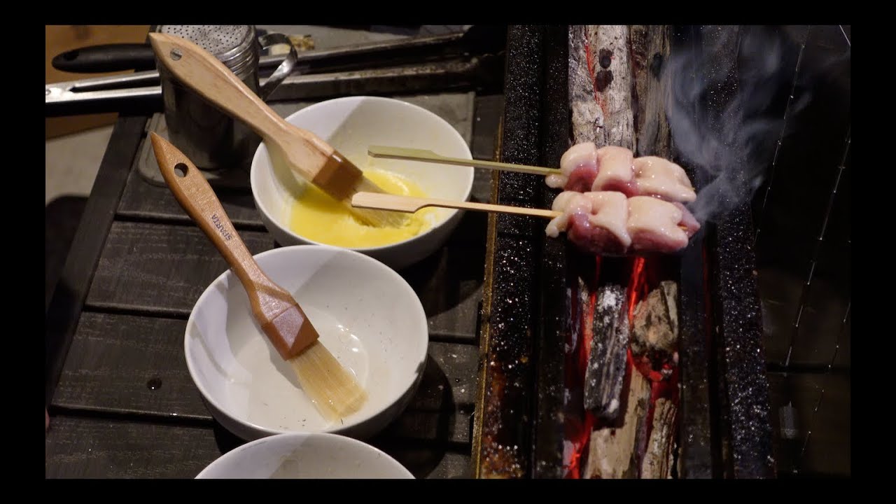 How to make authentic yakitori like in Japan - Duck Breast(Kamo) skewer over binchotan charcoal